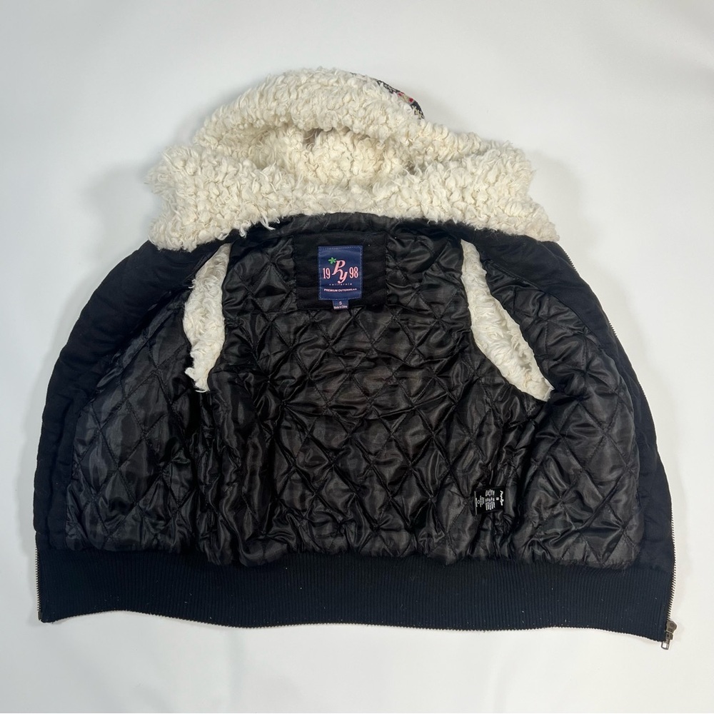 Vintage Y2K  Papaya Cropped Quilted Fur Lined Vest | Size Small | Zip Front - Picture 6 of 7